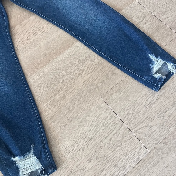 Express Dark Indigo Women's Cropped High Rise Skinny Jeans Size 6 NWT - Picture 4 of 8